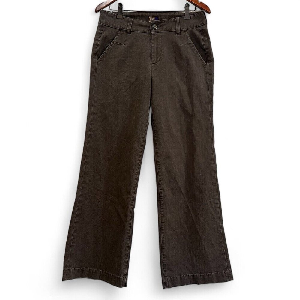 Jag Pants Womens 8 Brown Straight Stretch Flat Front Mid Rise Button Zip Pocket